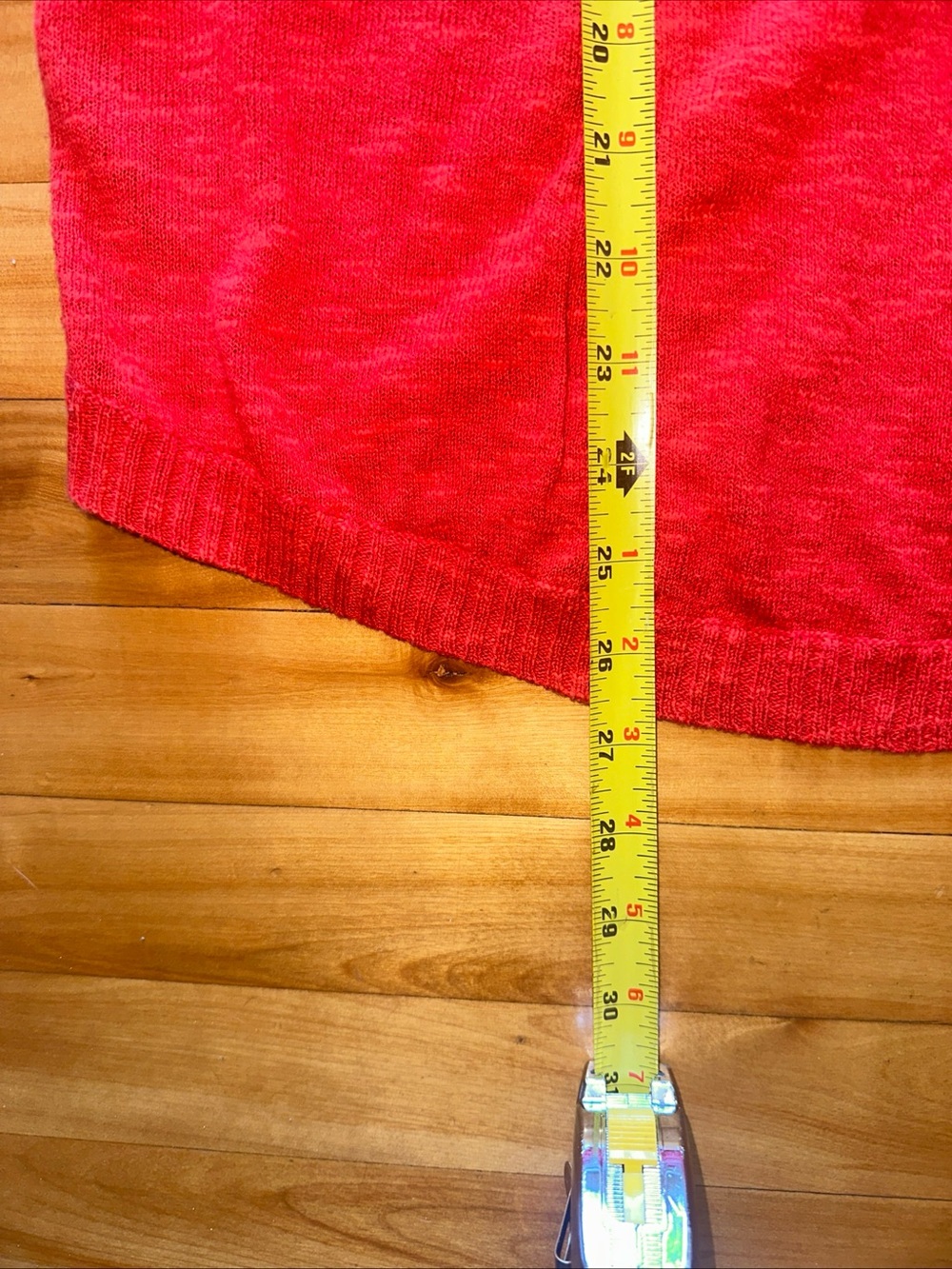 Eileen Fisher Bright Red Knit Sweater Top large - Picture 8 of 10